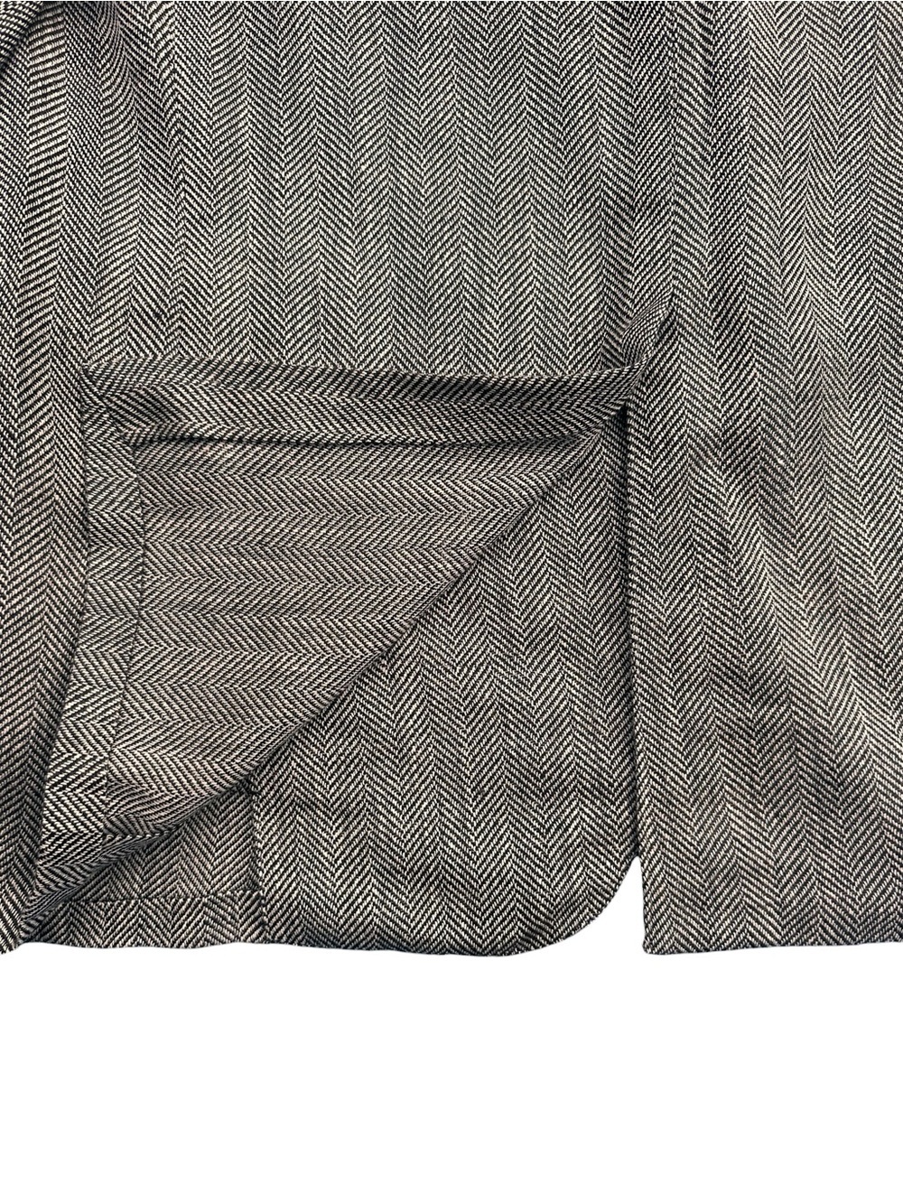 Hickey Freeman 44R Black Gray Sport Coat Blazer Houndstooth USA Made - Picture 9 of 13